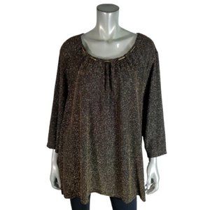 Catherines Top Plus‎ Size 2X 22/24W Gold Metallic